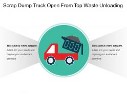Scrap dump truck open from top waste unloading