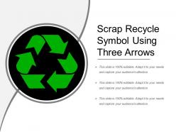 Scrap recycle symbol using three arrows