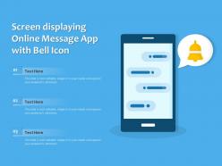 Screen displaying online message app with bell icon