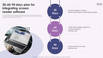 Screen Reader 30 60 90 Days Plan For Integrating Screen Reader Software