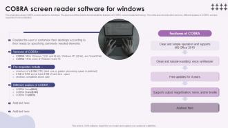 Screen Reader Cobra Screen Reader Software For Windows