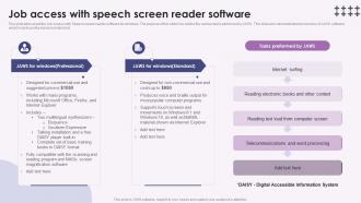 Screen Reader Job Access With Speech Screen Reader Software
