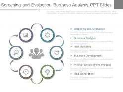 Screening And Evaluation Business Analysis Ppt Slides
