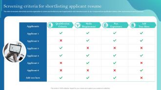 Screening Criteria For Shortlisting Applicant Resume Improving Recruitment Process