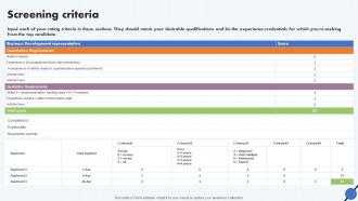 Screening Criteria Talent Acquisition Process Framework Ppt Infographics