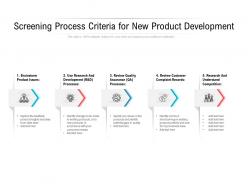Screening Process Criteria For New Product Development