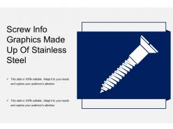 Screw info graphics made up of stainless steel
