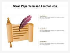 Scroll paper icon and feather icon