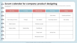 Scrum Calendar For Company Product Designing