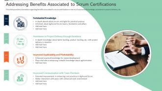 Scrum certificate training in organization addressing benefits associated to scrum certifications