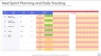 Scrum Framework Next Sprint Planning And Daily Tracking