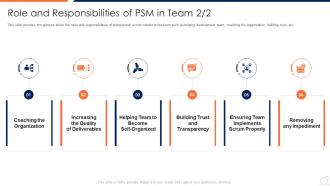 Scrum master courses it role and responsibilities of psm in team quality
