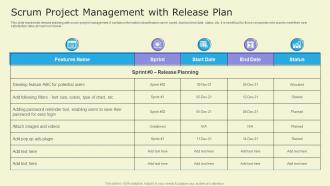 Scrum Project Management With Release Plan