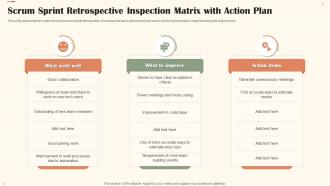 Scrum Sprint Retrospective Inspection Matrix With Action Plan