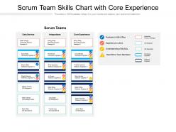 Scrum team skills chart with core experience