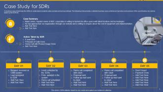 SDR Playbook Case Study For SDRs Ppt Sample