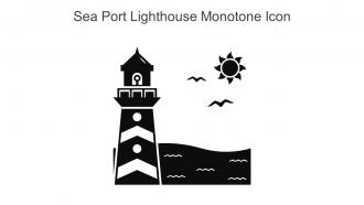 Sea Port Lighthouse Monotone Icon In Powerpoint Pptx Png And Editable Eps Format