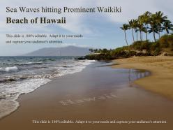 Sea waves hitting prominent waikiki beach of hawaii