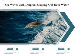 Sea waves with dolphin jumping out from water