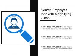 Search employee icon with magnifying glass