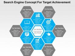 Search engine concept for target achievement flat powerpoint design