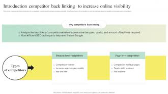 Search Engine Marketing Strategy To Enhance Introduction Competitor Back Linking To Increase Online MKT SS V