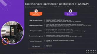 Search Engine Optimization Applications Of ChatGPT Ppt Sample