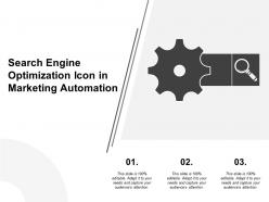 Search engine optimization icon in marketing automation