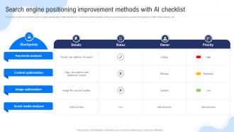 Search Engine Positioning Improvement Methods With AI Checklist