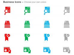Search for kpi data folders ribbon pie graph result analysis ppt icons graphics