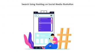Search Using Hashtag On Social Media Illustration