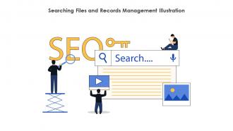 Searching Files And Records Management Illustration