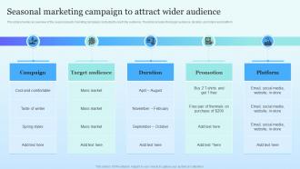 Seasonal Marketing Campaign To Attract Wider Audience Ppt File Design Templates
