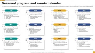 Seasonal Program And Events Calendar Kids School Promotion Plan Strategy SS V