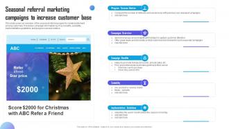 Seasonal Referral Marketing Campaigns To Increase Marketing Campaign Strategy To Boost