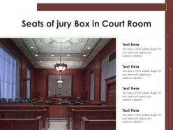 Seats of jury box in court room