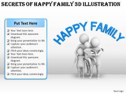 Secrets Of Happy Famiy 3d Illustration Ppt Graphics Icons Powerpoint