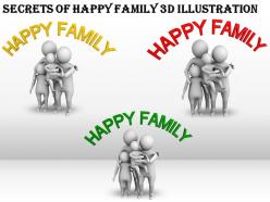 Secrets of happy famiy 3d illustration ppt graphics icons powerpoint