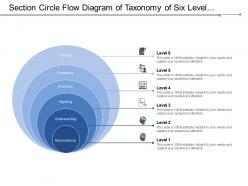 Section circle flow diagram of taxonomy of six level covering process stages