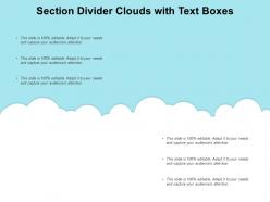 Section divider clouds with text boxes