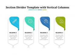 Section divider template with vertical columns