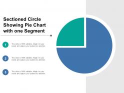 Sectioned circle showing pie chart with one segment