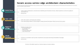 Secure Access Service Edge Architecture Characteristics Cloud Security Model