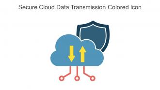 Secure Cloud Data Transmission Colored Icon In Powerpoint Pptx Png And Editable Eps Format