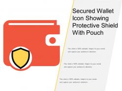 Secured wallet icon showing protective shield with pouch