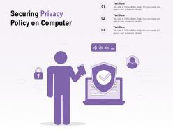 Securing privacy policy on computer