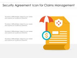 Security agreement icon for claims management