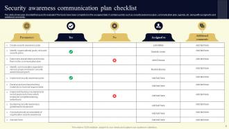 Security Awareness Communication Plan Powerpoint Ppt Template Bundles Interactive Captivating
