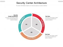 Security center architecture ppt powerpoint presentation model slides cpb