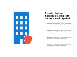 Security company showing building with security shield symbol